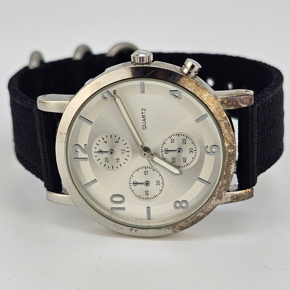 Aeropostale Unisex Watch 38MM Gray Dial Black Bands New Battery READ DESCRIPTION